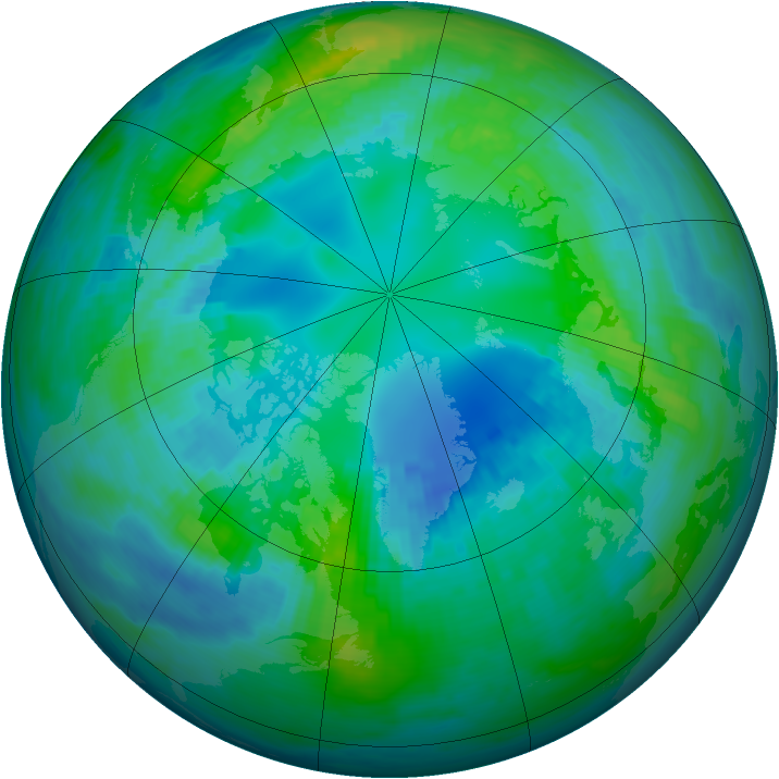Arctic ozone map for 23 October 1991